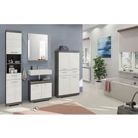 Badezimmer Scout - Weiß Hochglanz/Grau, MODERN, Holzwerkstoff (171cm) - MID.YOU