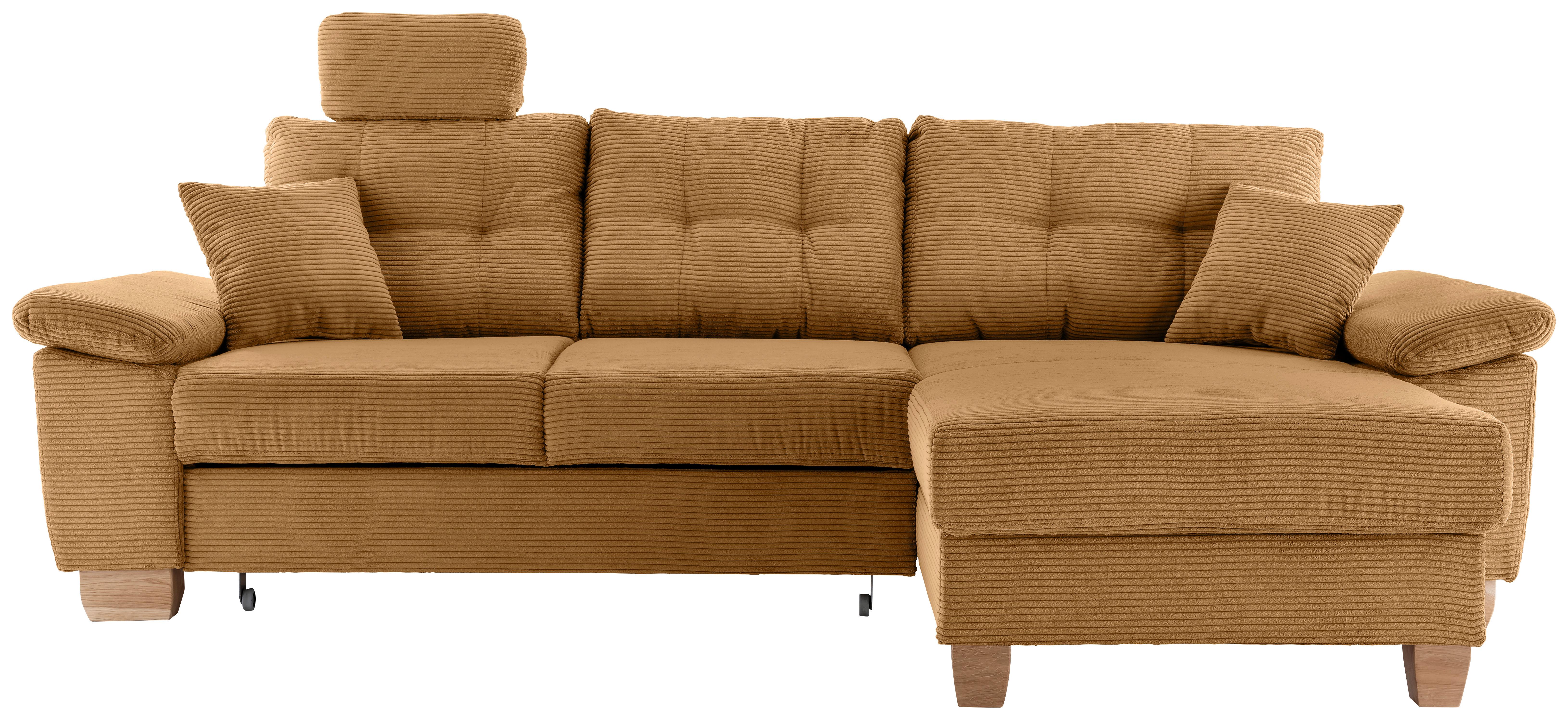 Ecksofa Brizzini Goldfarben S: 270x176 cm - Goldfarben/Naturfarben, MODERN, Textil (270/176cm) - Livetastic