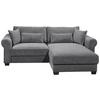 Ecksofa Mit Schlaffunktion Angelina Anthrazit Kord - Anthrazit/Schwarz, Basics, Textil (255/92/185cm) - MID.YOU