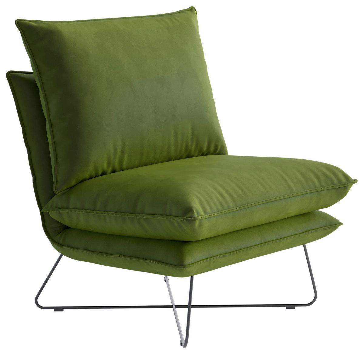 Sessel Skyline - Schwarz/Grün, Design, Textil (72/84/90cm) - Livetastic