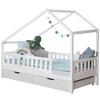 Hausbett Lou Bettschublade Weiß B: 90 Cm - Weiß/Naturfarben, MODERN, Holz/Textil (90/200cm) - MID.YOU