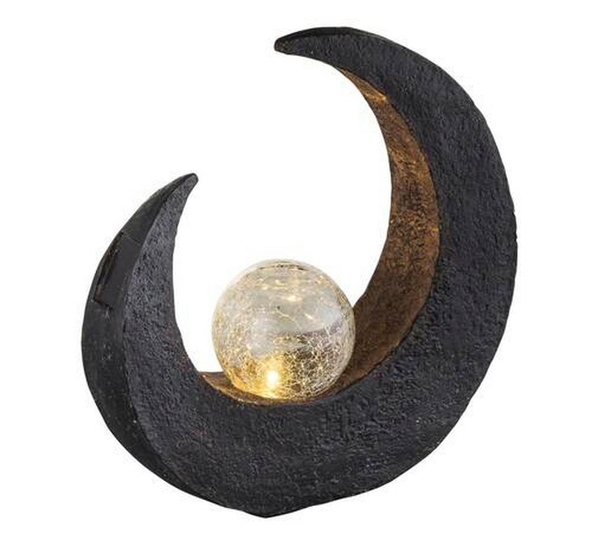 Solarleuchte 33469 - Klar/Schwarz, Design, Glas/Kunststoff (29,4/9/30,5cm) - Globo