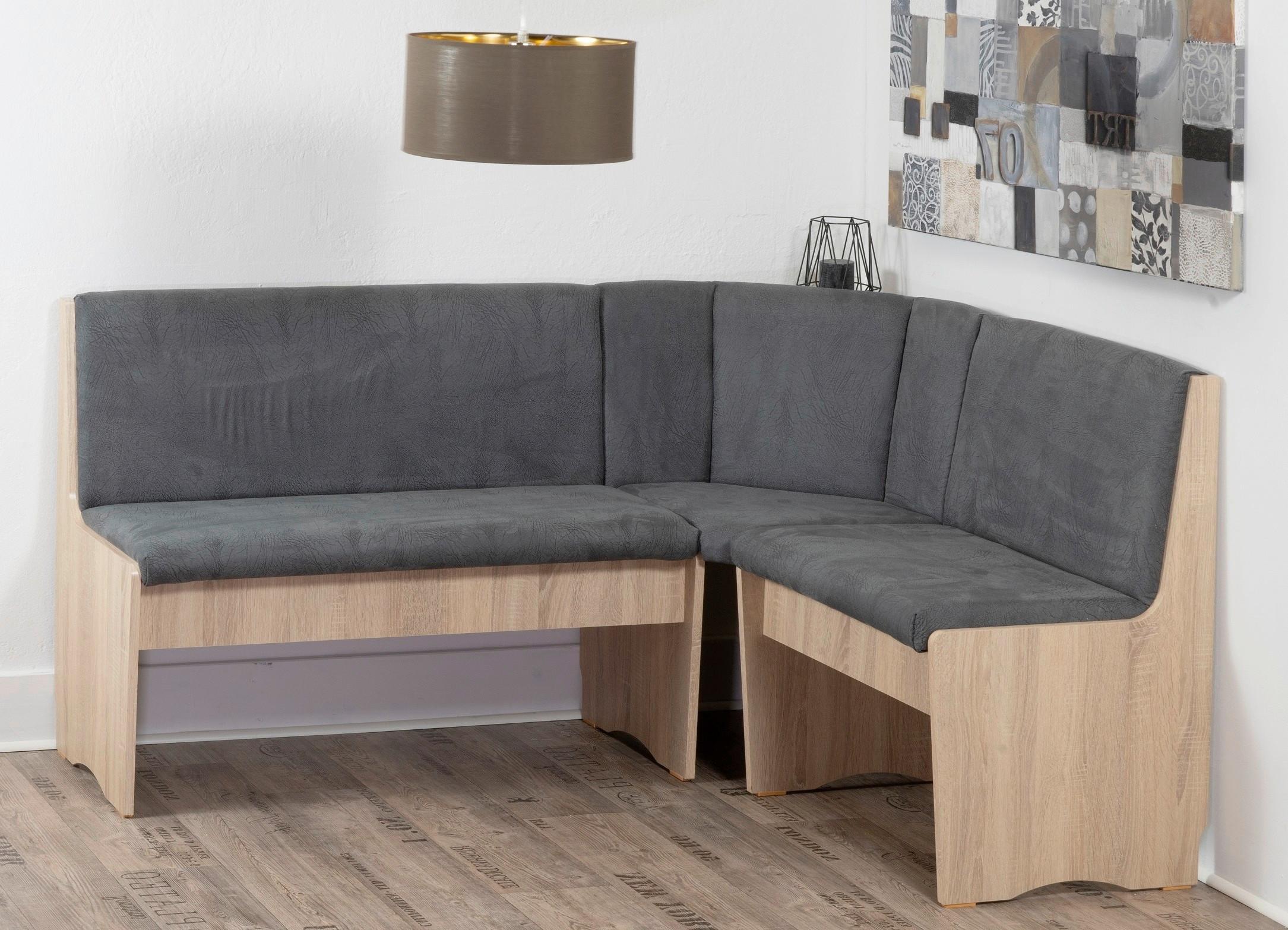 Eckbank Duisburg Titanic Grau, Eiche B: 125 Cm - Grau/Sonoma Eiche, KONVENTIONELL, Holzwerkstoff/Textil (125/89/165cm) - MID.YOU