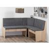 Eckbank Duisburg Titanic Grau, Eiche B: 125 cm - Grau/Sonoma Eiche, KONVENTIONELL, Holzwerkstoff/Textil (125/89/165cm) - MID.YOU