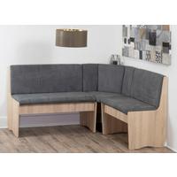 Eckbank Duisburg Titanic Grau, Eiche B: 125 Cm - Grau/Sonoma Eiche, KONVENTIONELL, Holzwerkstoff/Textil (125/89/165cm) - MID.YOU