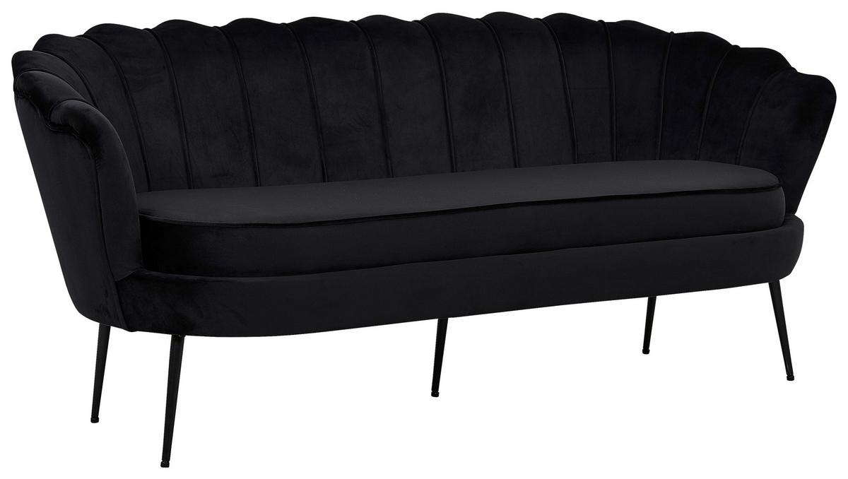 2-sitzer-sofa Calais - Schwarz, Design, Textil/Metall (180/78.5/78cm) - Livetastic