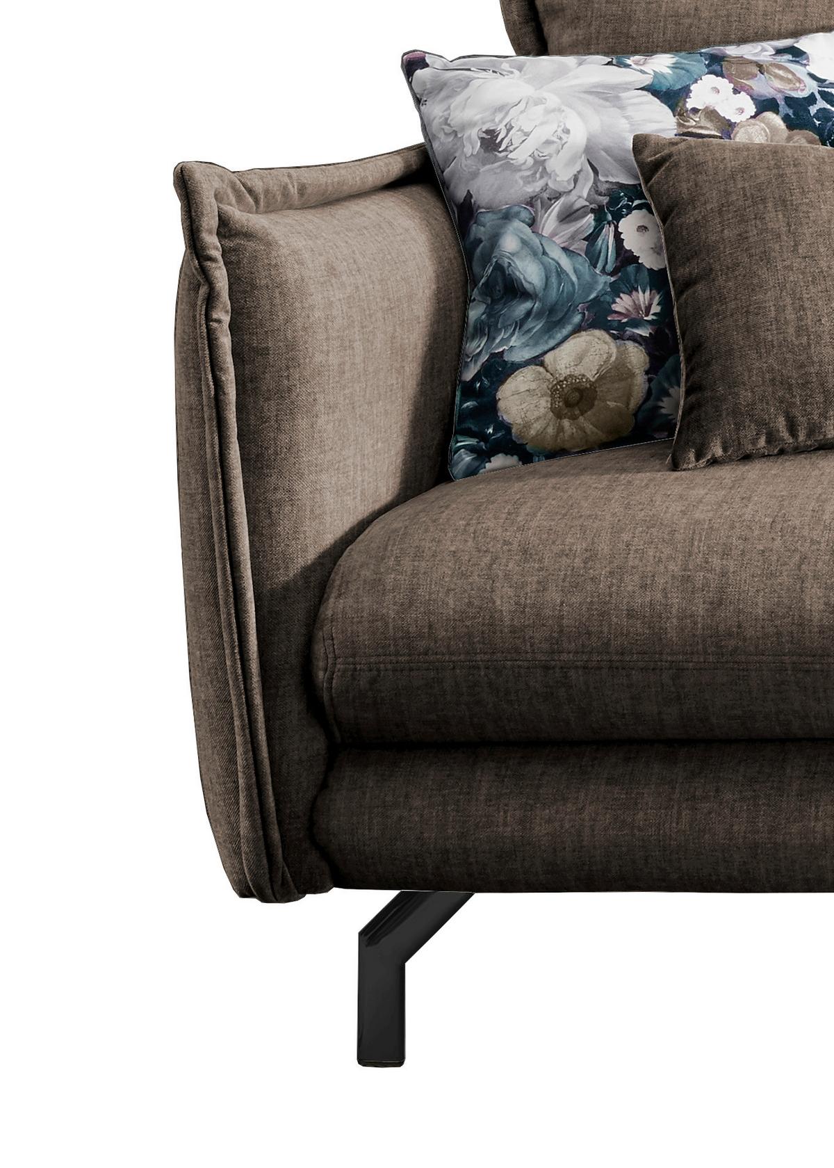 Ecksofa Lava Braun S: 255/180 cm - Türkis/Schwarz, MODERN, Textil (255/180cm) - Livetastic