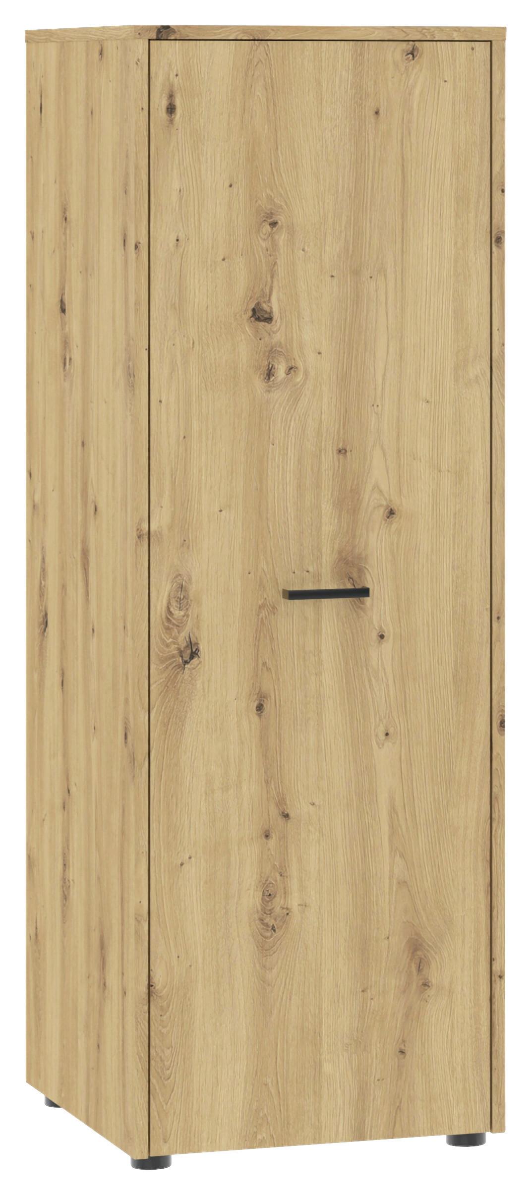 ŠATNÍKOVÁ SKRIŇA KIVO - čierna/dub artisan, Modern, kompozitné drevo/plast (45/129,8/52,1cm)