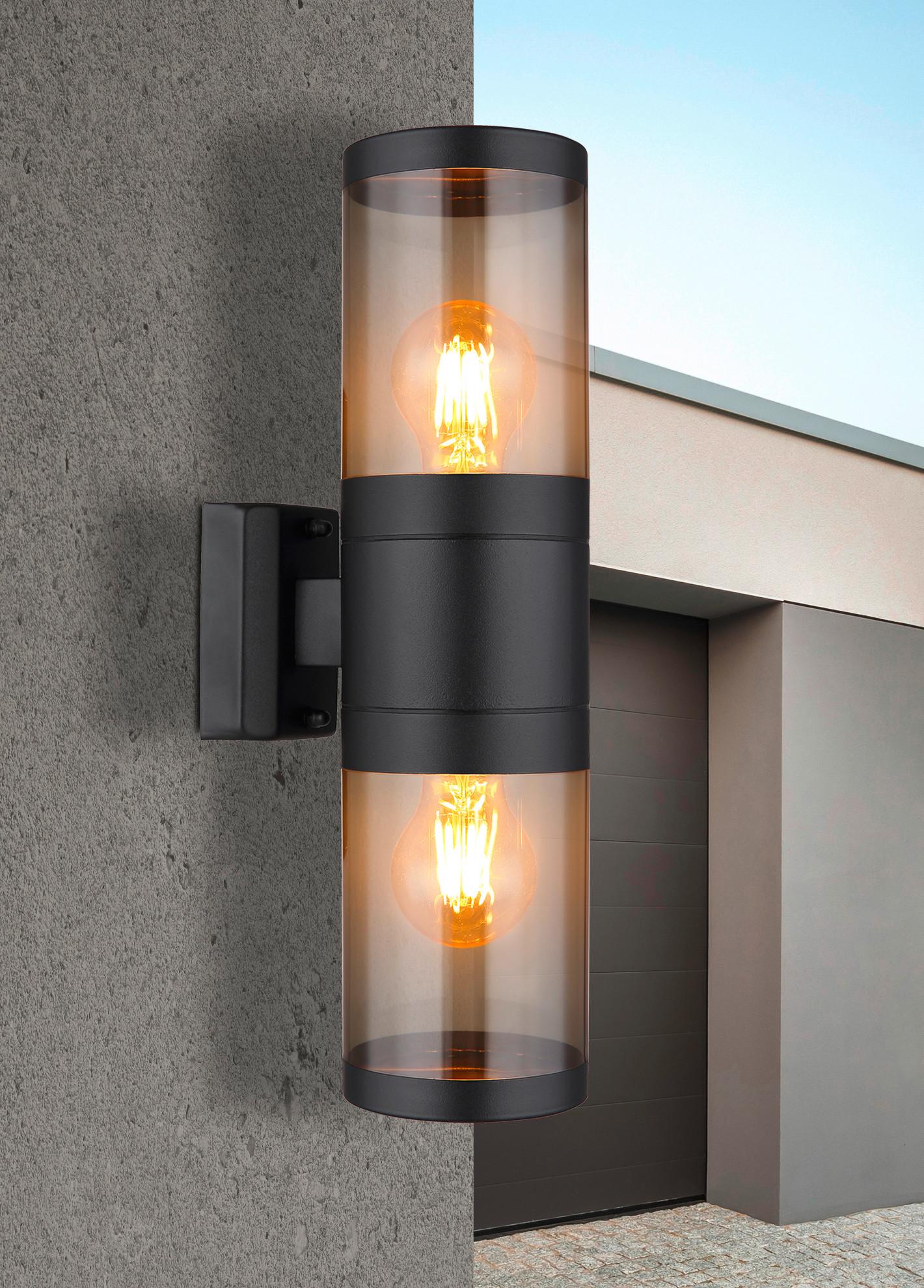 Außenleuchte 32014-2bs - Schwarz, Basics, Kunststoff/Metall (10,2/15,5/38cm) - Globo