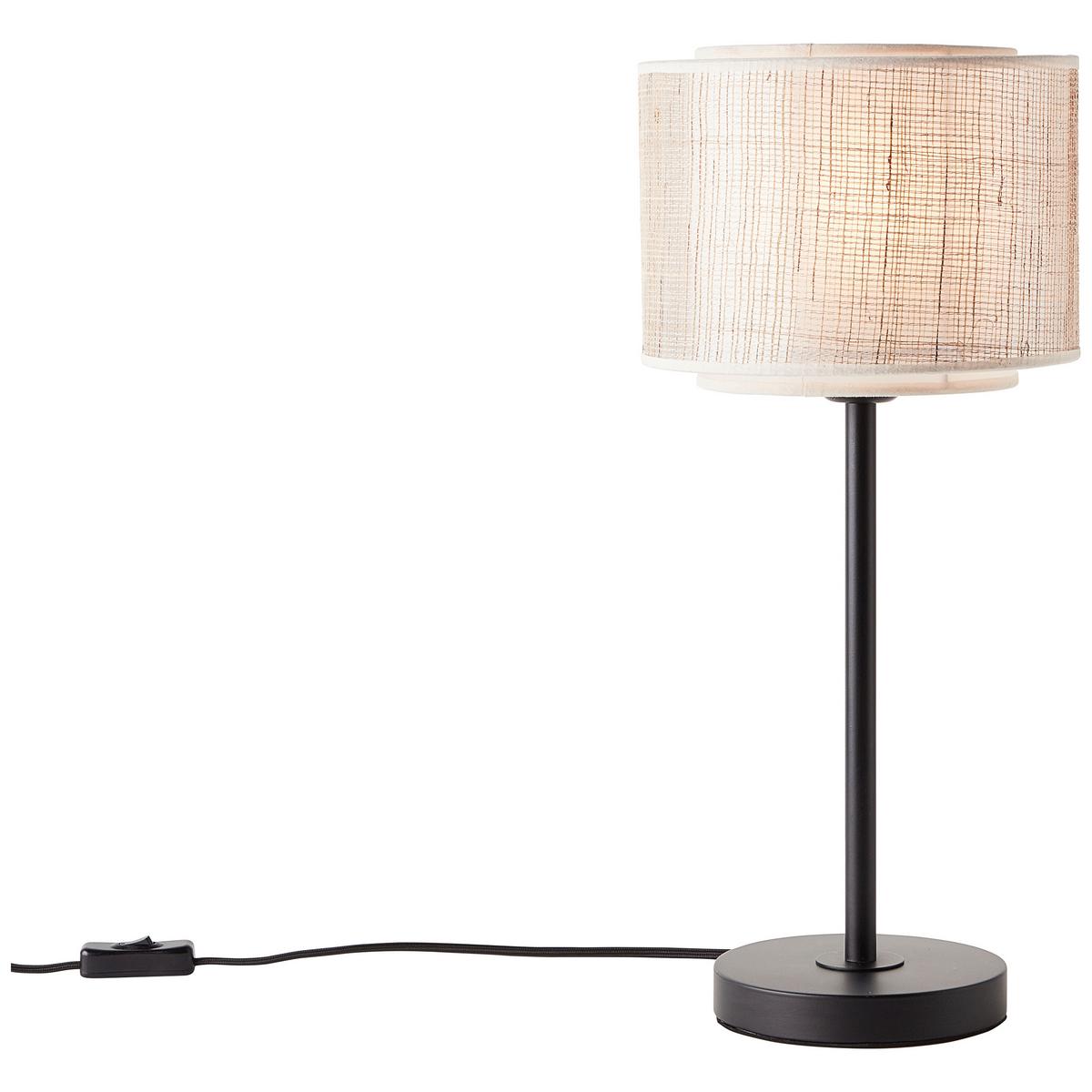 Tischlampe Odar Schwarz/Beige mit Schnurschalter - Beige/Schwarz, Basics, Papier/Textil (22/48cm) - Brilliant