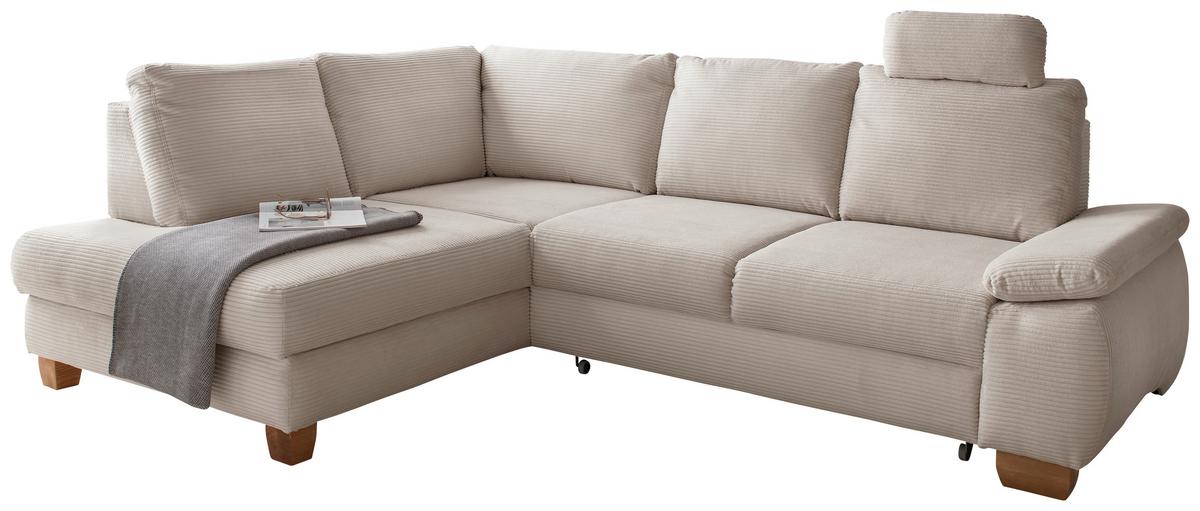 Eckschlafsofa Positano. Beige S: 206x261 Cm - Wildeiche/Beige, MODERN, Textil (206/261cm) - Livetastic