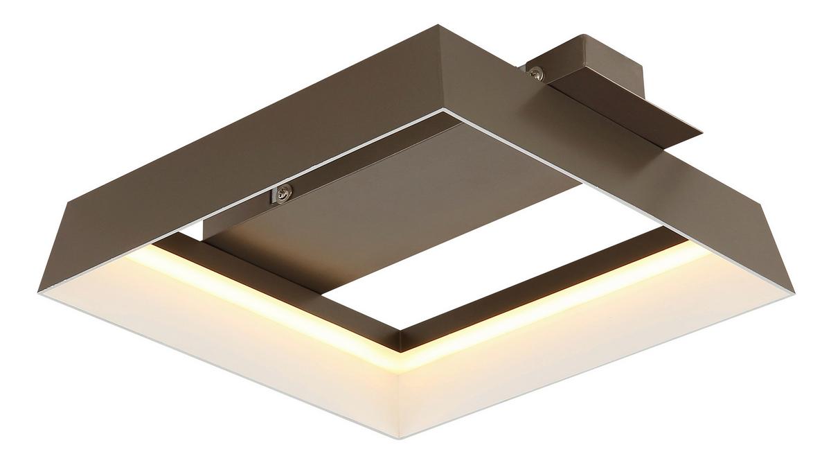 LED-Deckenleuchte 3000k, Warmweiß - Braun/Weiß, Design, Kunststoff/Metall (26/24/7,5cm) - Globo