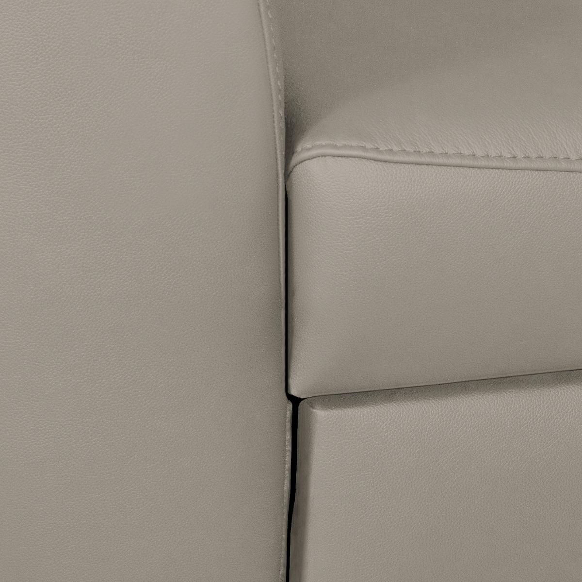 Ecksofa Santos Platinfarben S: 241 cm - Platinfarben/Chromfarben, Design, Leder/Textil (241/168cm) - Livetastic