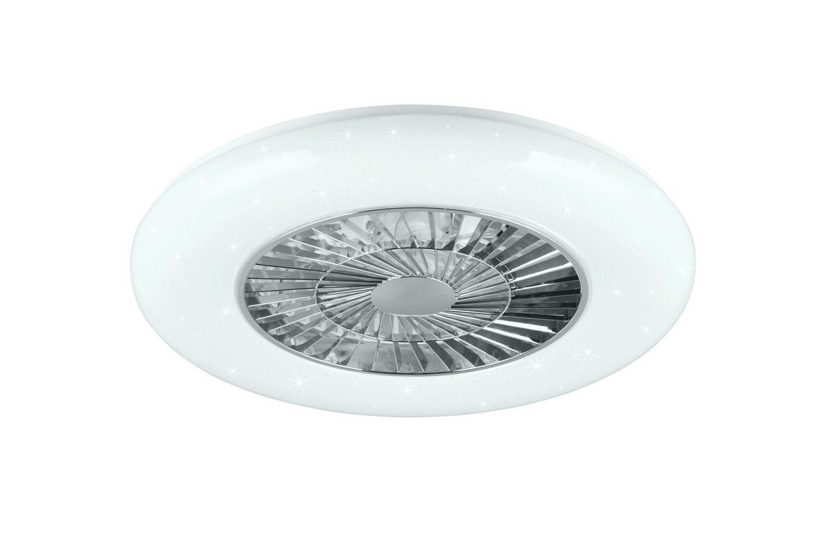 Deckenventilator Visby Weiß Chromfarben D:58cm - Chromfarben/Weiß, KONVENTIONELL, Kunststoff (58/19cm)