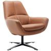Sessel Be Organic - Cognac/Schwarz, MODERN, Leder (81/92/83cm) - Trendmanufaktur