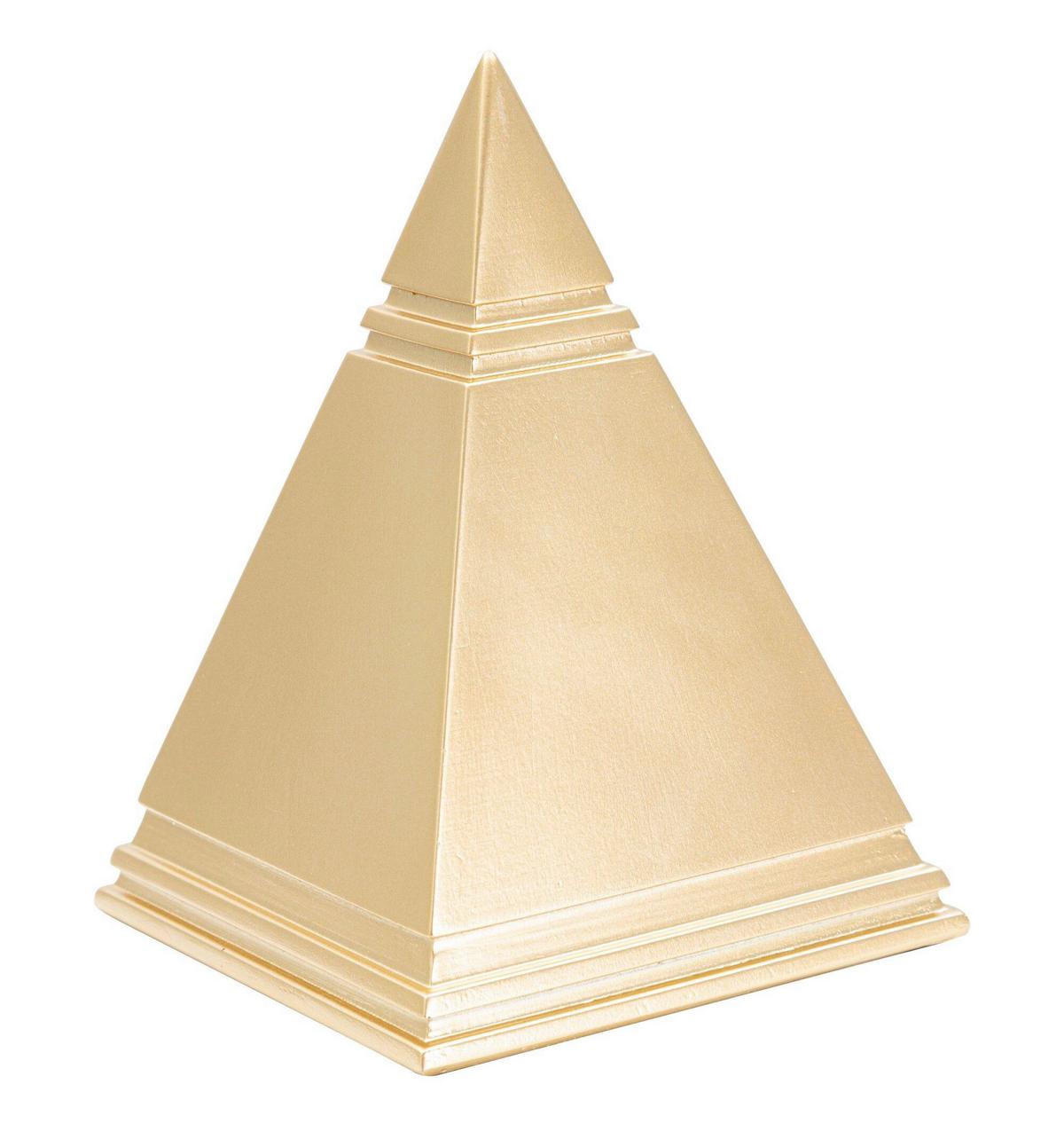 Skulptur Pyramide Gold B: 11,5 cm - Goldfarben, Basics, Kunststoff (11.5/15.5/11.5cm)