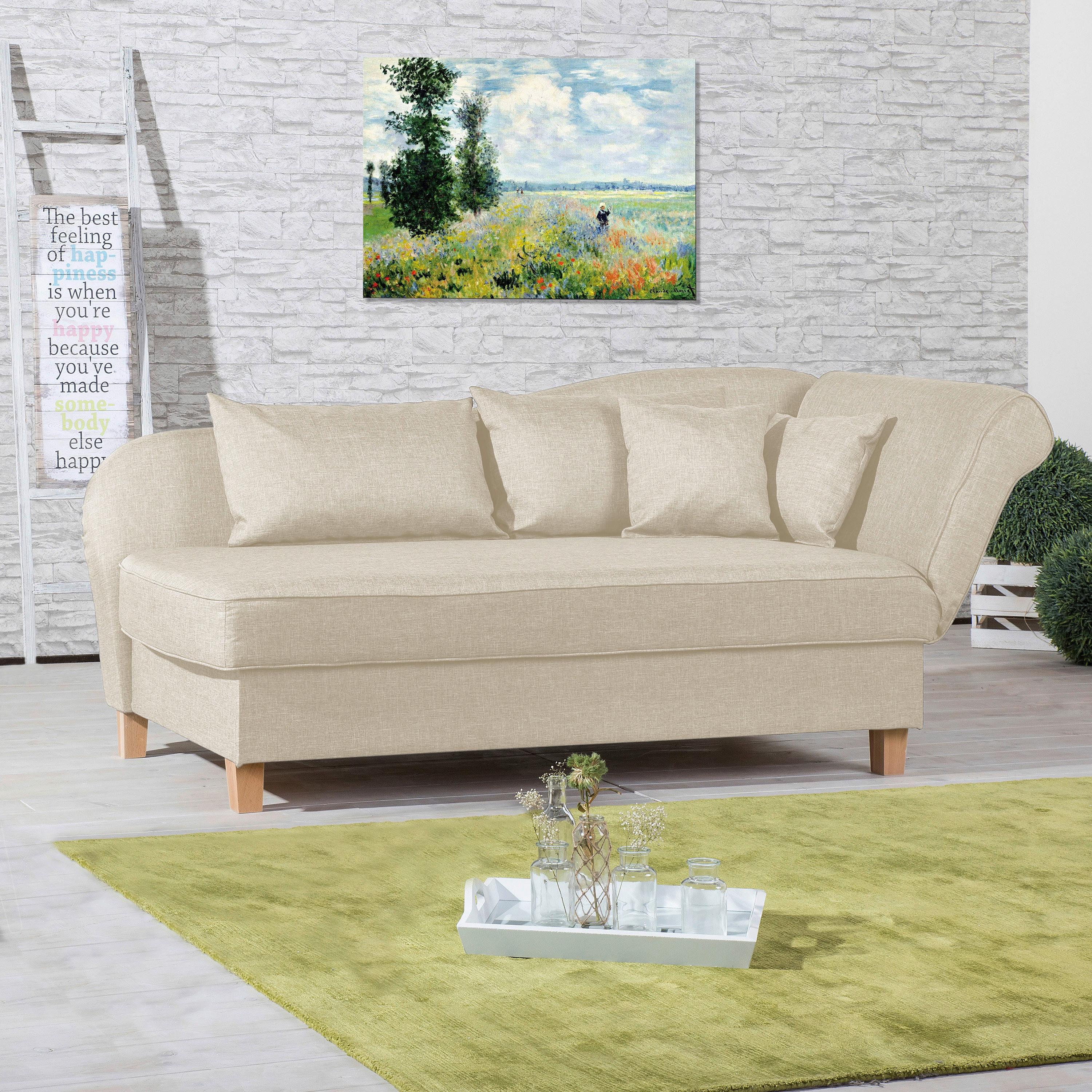 Récamiere Selma In Beige B: 190 Cm - Beige/Buchefarben, Design, Textil (190/82/88cm) - Max Winzer