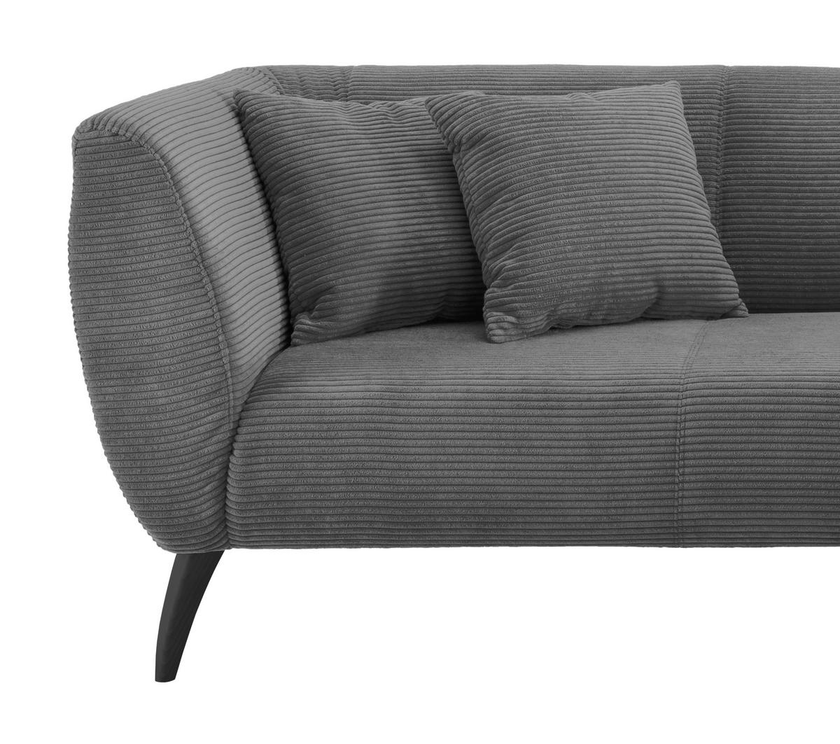 Ecksofa Colori Grau S: 264/160 cm - Schwarz/Grau, MODERN, Holz/Textil (264/160cm) - MID.YOU
