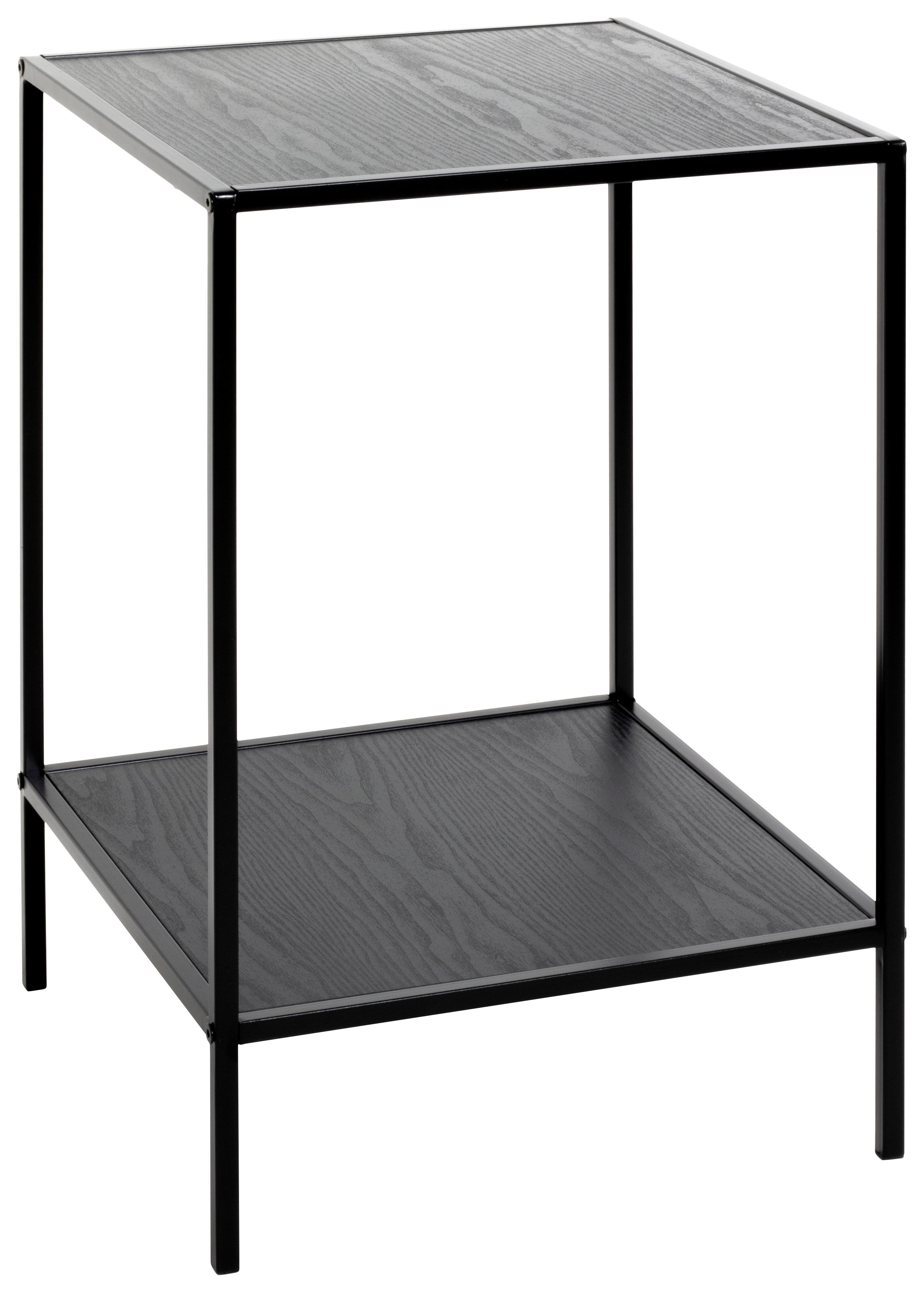Odkladací Stolík Mira - čierna, Moderný, kov/kompozitné drevo (40/60/40cm)