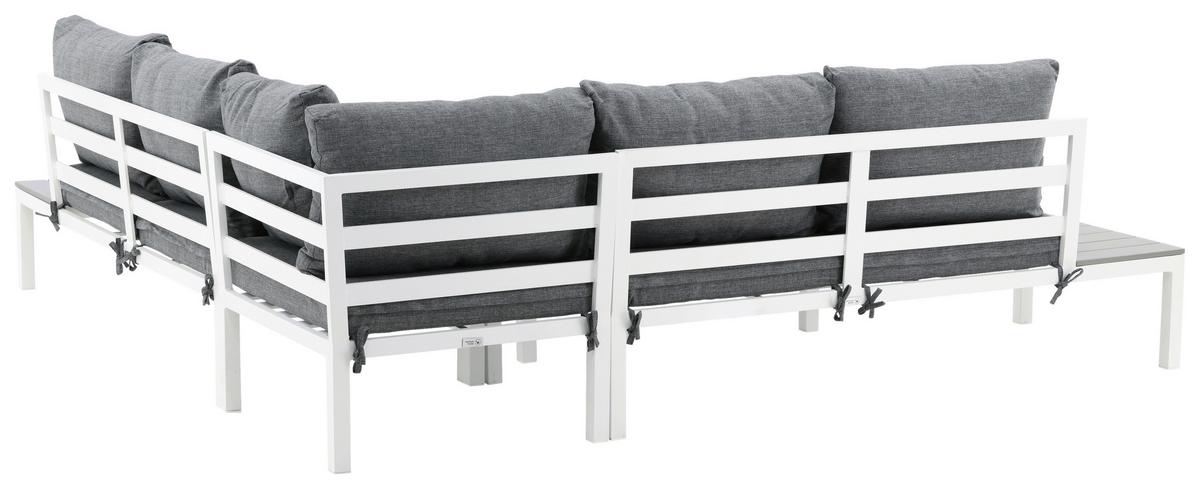 Loungegarnitur Odense - Weiß, KONVENTIONELL, Metall (133/167cm) - Gardenson