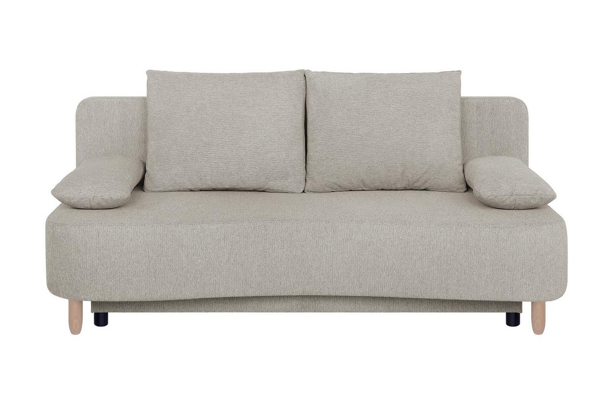 Schlafsofa Mit Bettkasten Lara Beige - Beige/Buchefarben, Design, Holzwerkstoff/Textil (193/86/85cm) - P & B