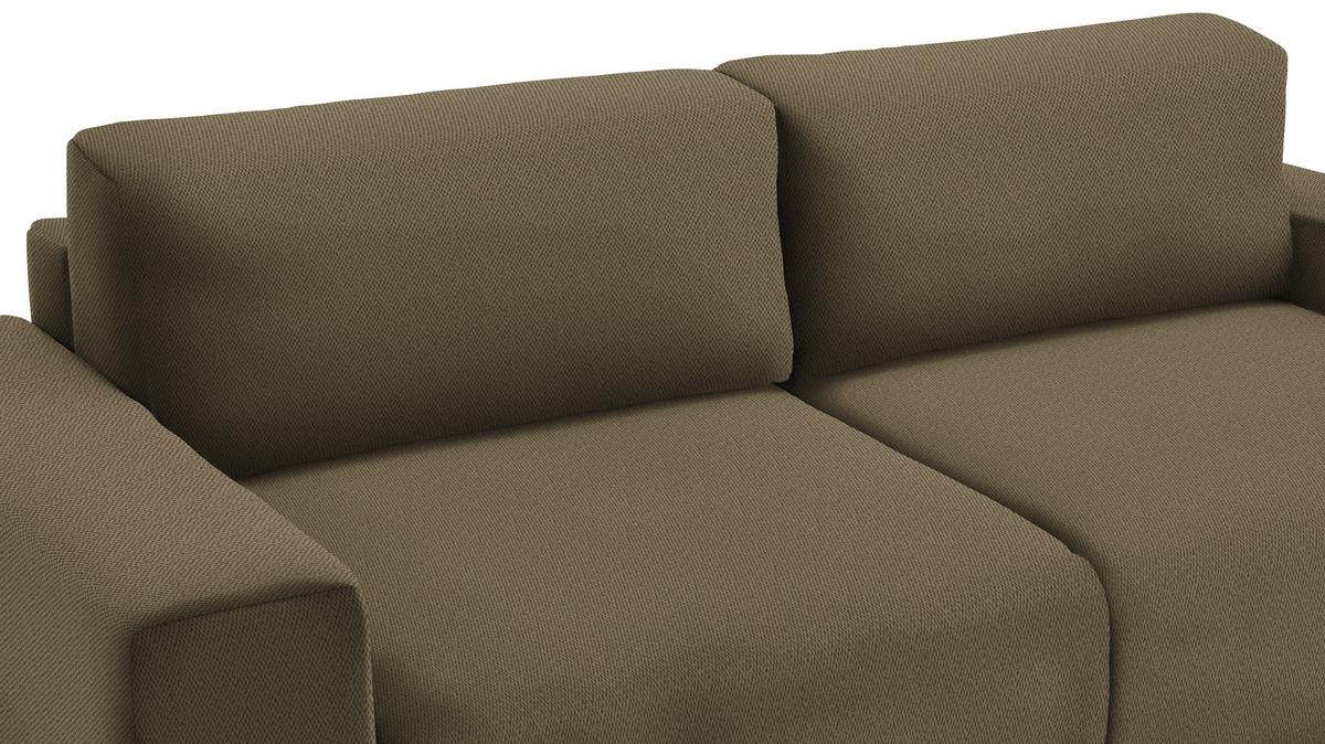 Schlafsofa Vouge Grün Bettkasten, B: 255 Cm - Buchefarben/Schwarz, KONVENTIONELL, Textil (255/86/123cm) - Livetastic