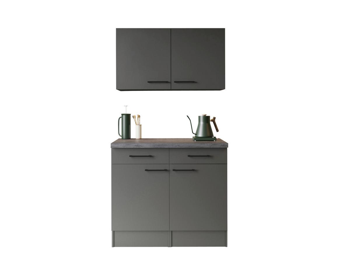 BUFFET Oliver, Grau B: 100 cm - Eiche Artisan/Grau, Trend, Holzwerkstoff (100/200/60cm) - Respekta