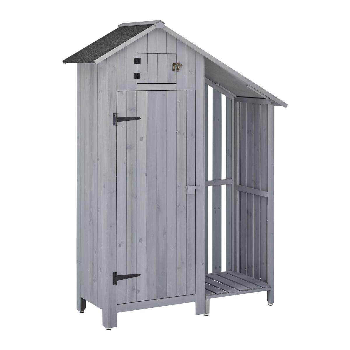 Domek na nářadí MARIANNA šedá - šedá, Moderní, dřevo (131/180/54,3cm) - Bessagi Garden