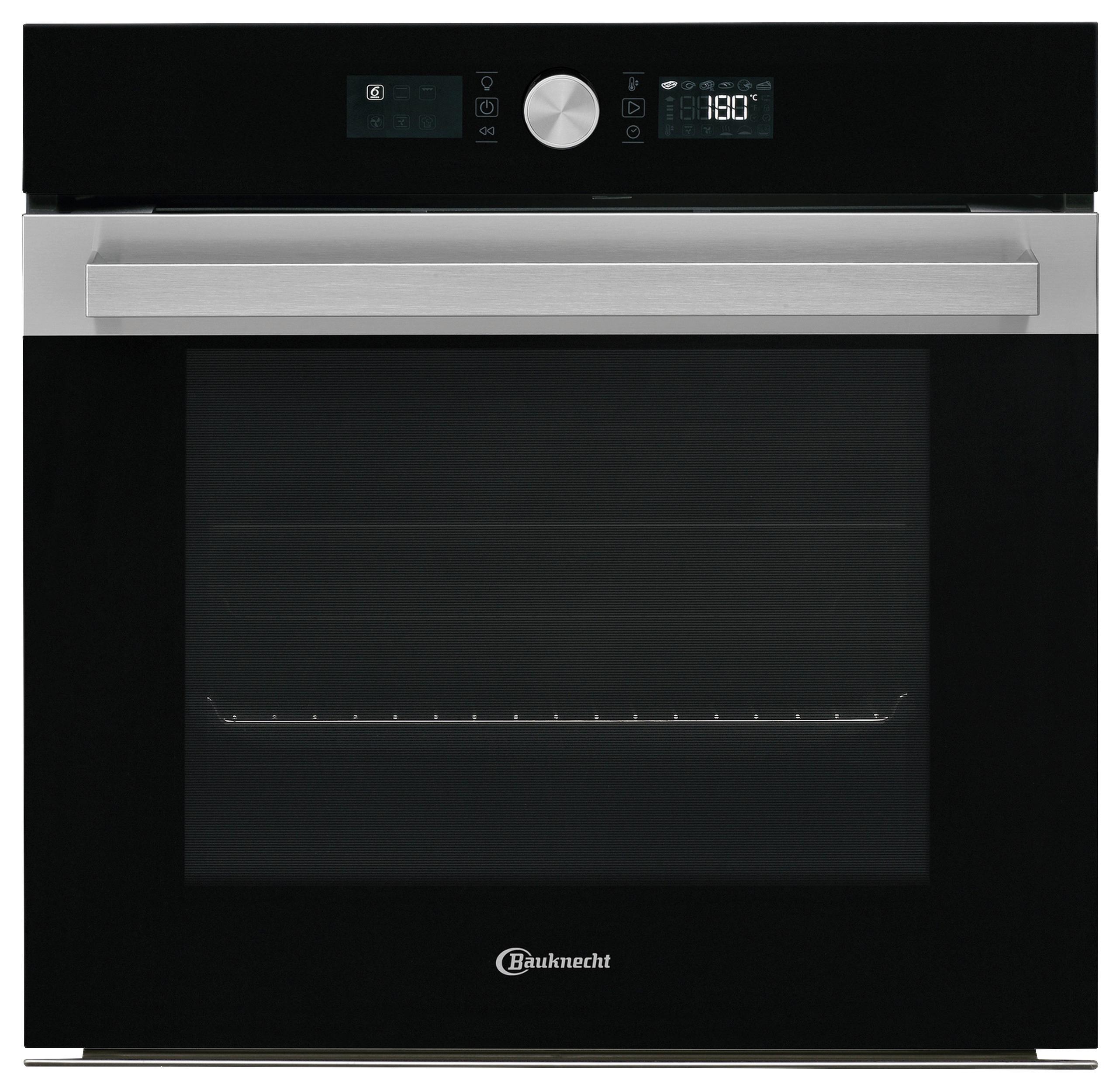 Einbau-backofen Bik5 B: 59,5 Cm Schwarz/edelstahl - Edelstahlfarben/Schwarz, Basics, Glas/Metall (59,5/59,5/56,4cm) - Bauknecht