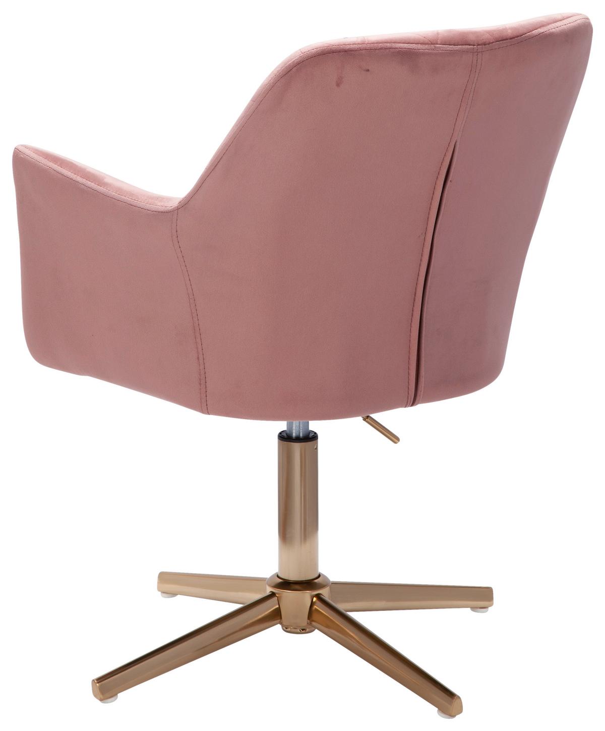 Otočná židle růžová - růžová/barvy zlata, Konvenční, kov/textil (55/97/55cm) - MID.YOU