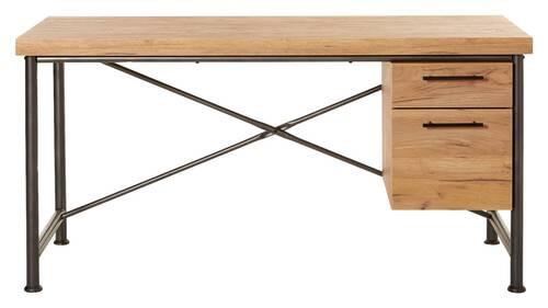 Schreibtisch Craft D 151 - Eichefarben/Anthrazit, KONVENTIONELL, Holzwerkstoff/Metall (150/60/75,5cm) - Livetastic