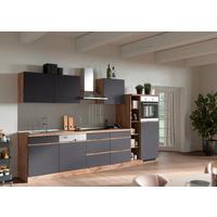 Küchenzeile Turin mit Geräten B: 330cm Grau/Wotaneiche Dekor - Eiche Wotan/Grau, Design, Holzwerkstoff (330cm) - Held
