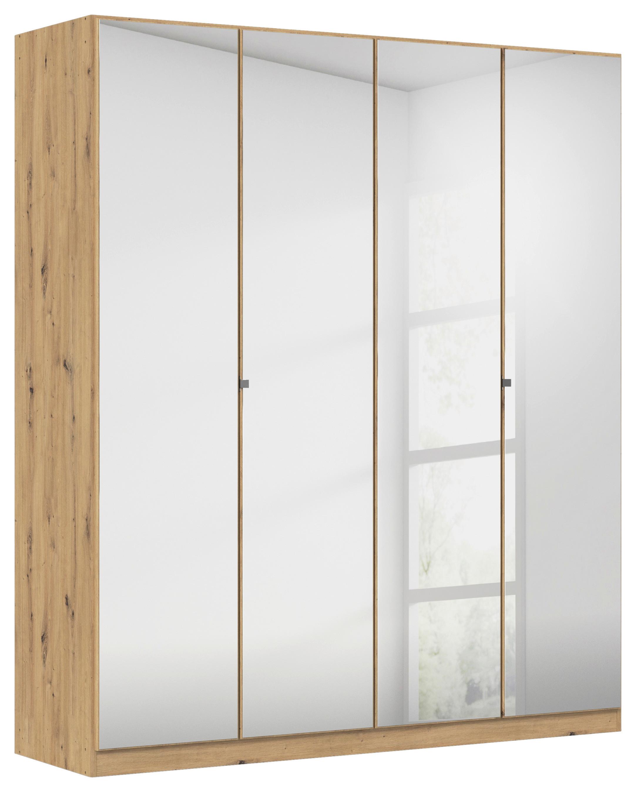 Kleiderschrank Reflect Inkl. Inneneinteilung, 2 Körbe - Silberfarben/Eiche Artisan, MODERN, Holzwerkstoff (181/210/54cm)