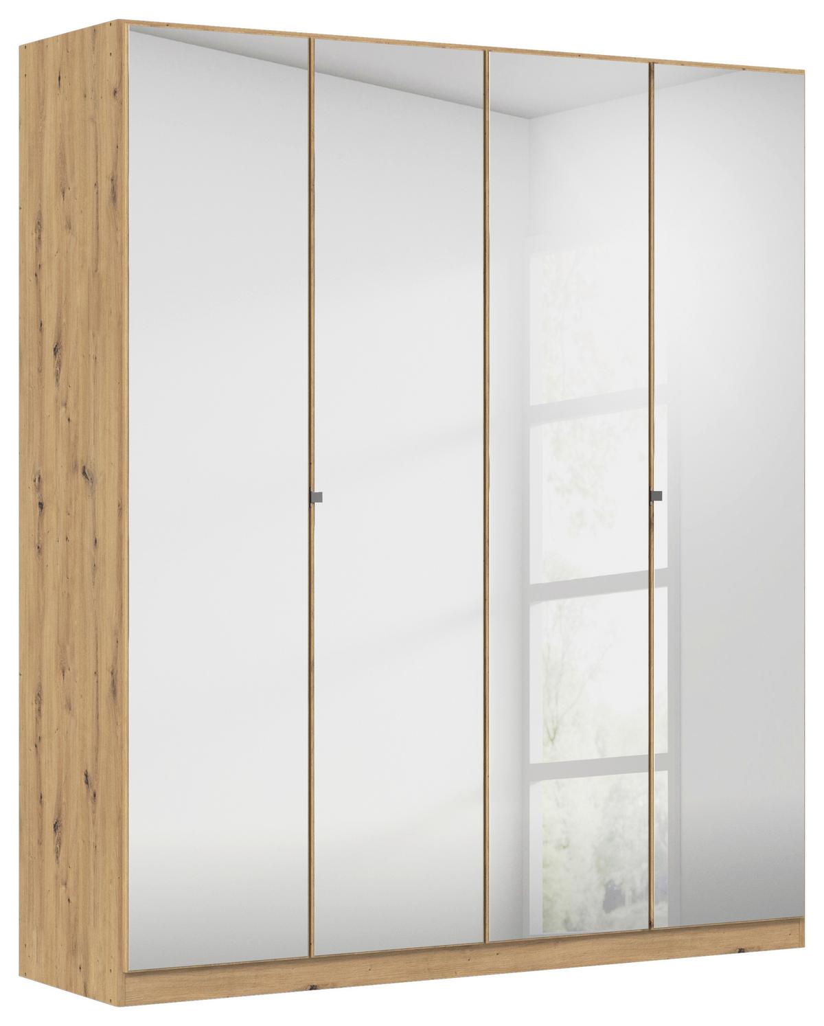 Kleiderschrank Reflect inkl. Inneneinteilung, 2 Körbe - Silberfarben/Eiche Artisan, MODERN, Holzwerkstoff (181/210/54cm)