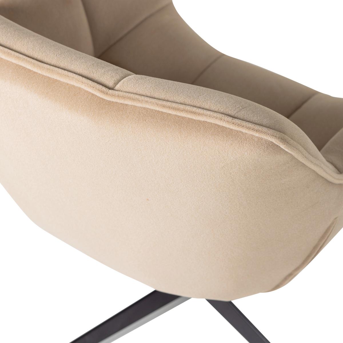 SESSEL Wibo Sandfarben B: 71cm - Sandfarben/Schwarz, MODERN, Textil/Metall (71/94/83cm) - Livetastic