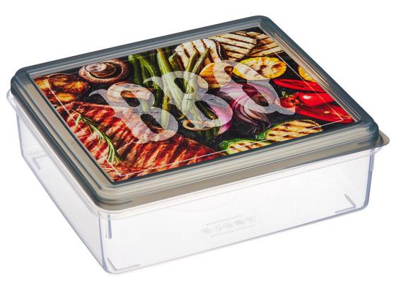 Frischhaltedose mit BBQ Dekor - Transparent/Grau, KONVENTIONELL, Kunststoff (23/20/7,5cm) Frischhaltedose mit BBQ Dekor - Transparent/Grau, KONVENTIONELL, Kunststoff (23/20/7,5cm)