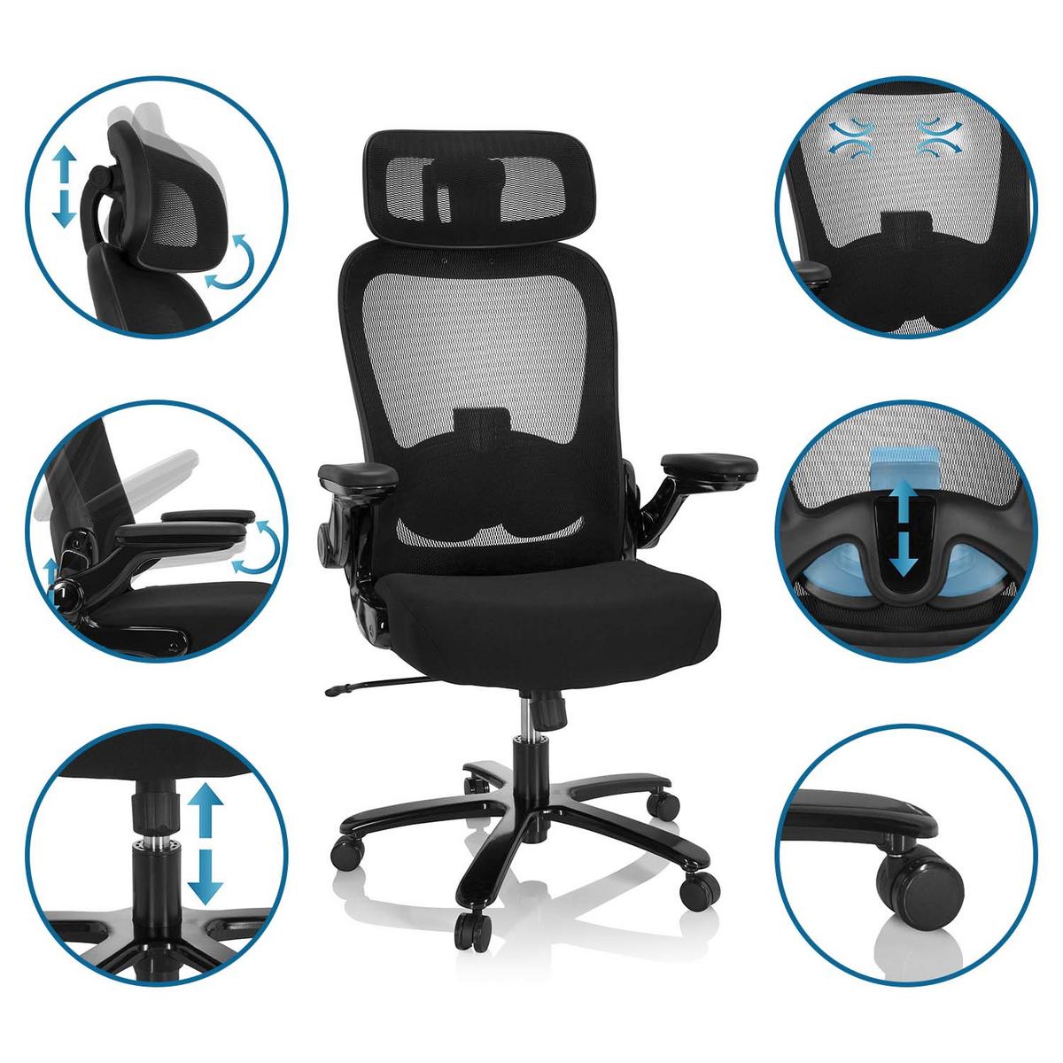 Drehstuhl Instructor Sw I Pro Schwarz - Schwarz, MODERN, Kunststoff/Textil (75/142/63cm) - MID.YOU