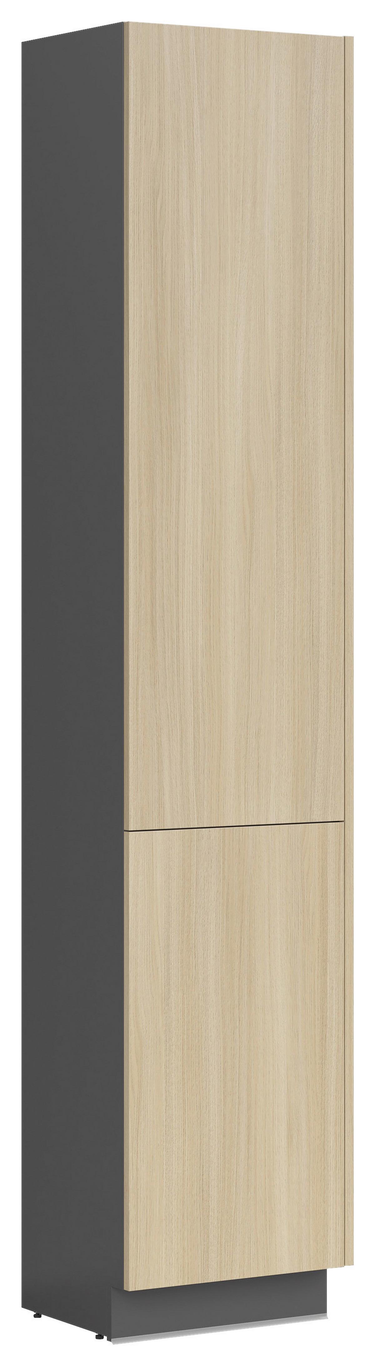 Kuchynský blok MILINO MEDIUM vrát.obkladu a LED regálu - čierna/grafitová, Basics, kompozitné drevo/plast (330/230/60cm) - Visiona