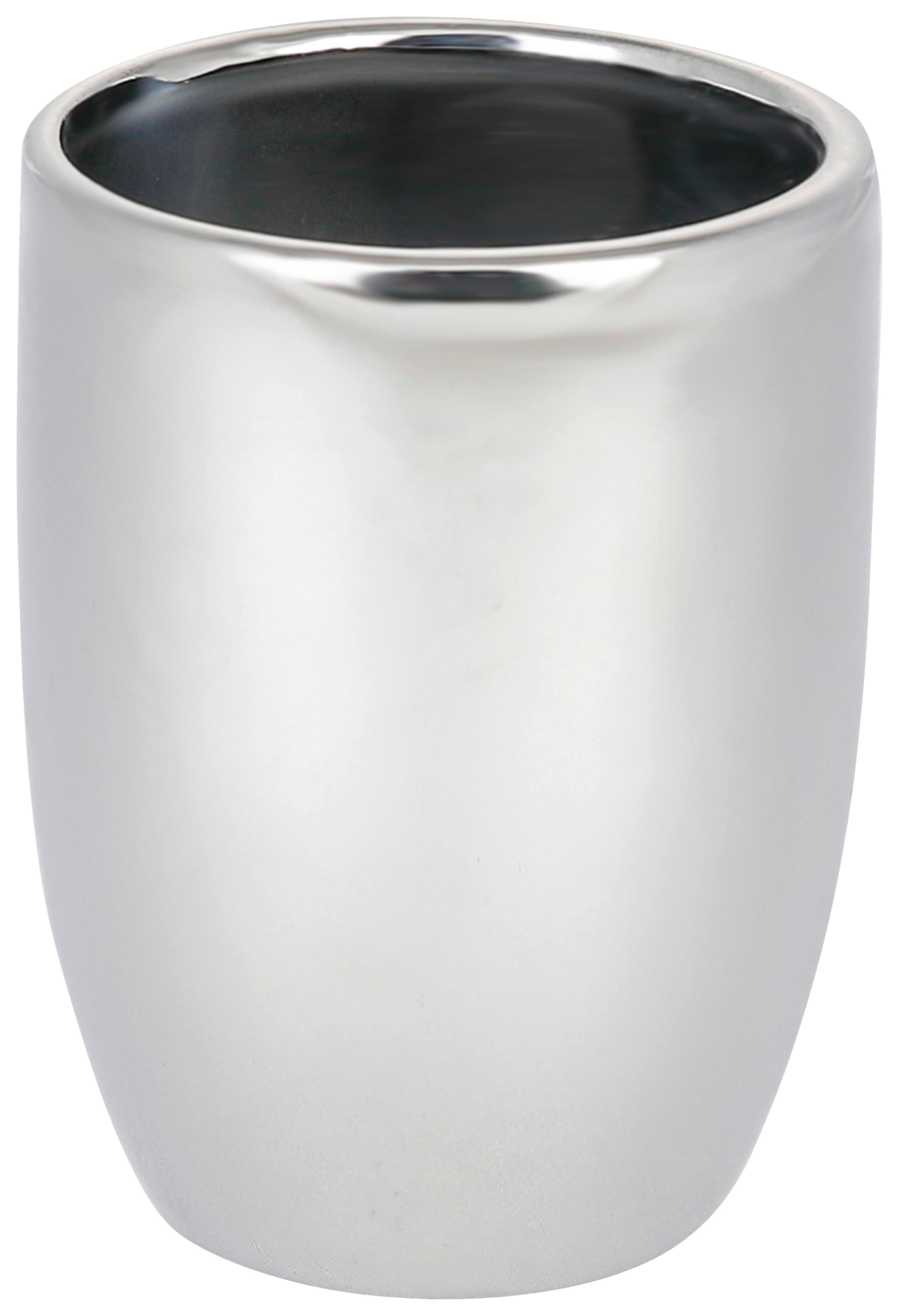 Zahnputzbecher Athen Keramik Weiß/Grau D/H: 7,5/11 cm