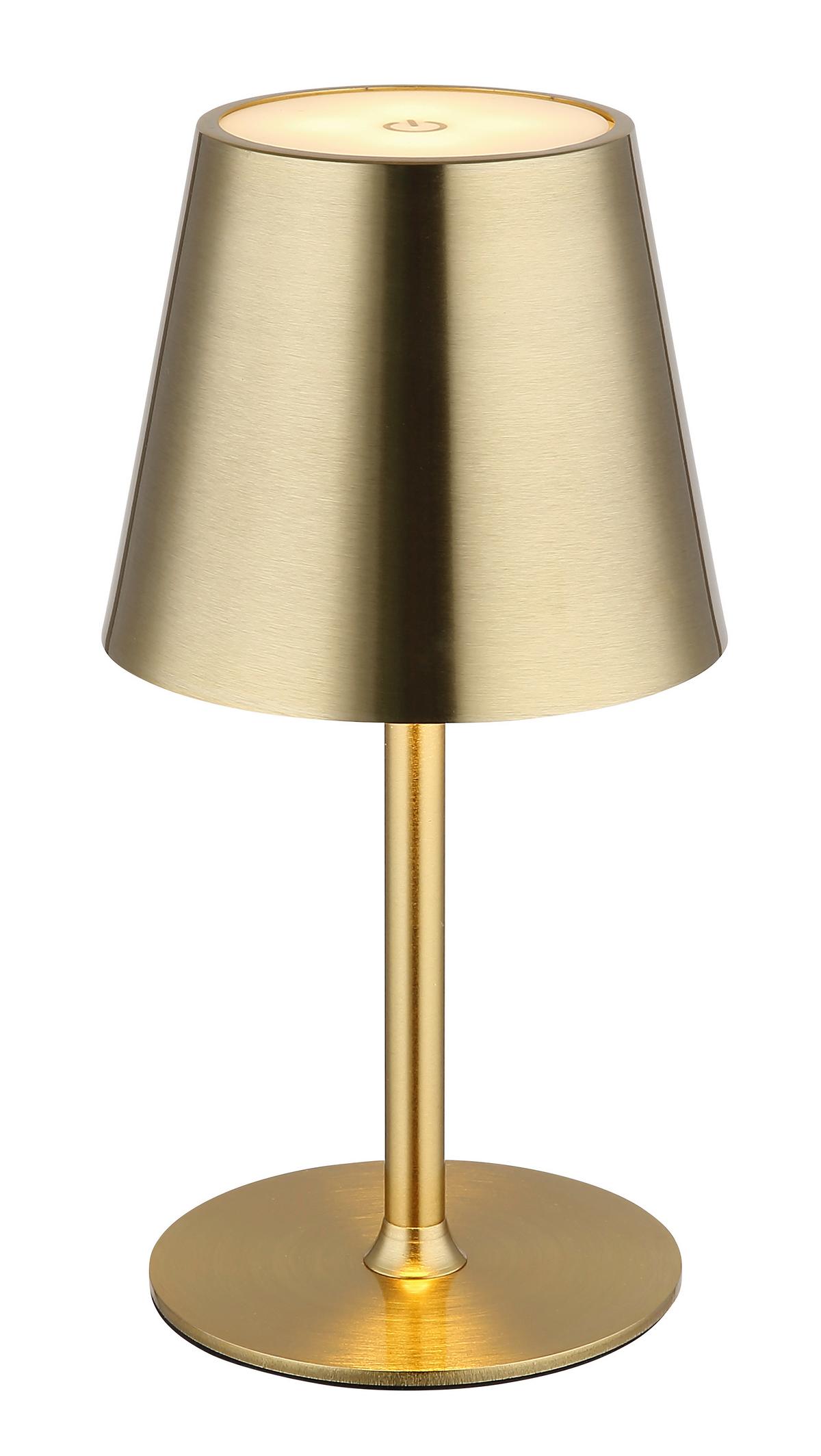 Akku-Tischleuchte 58438m Vannie - Messingfarben/Schwarz, Design, Kunststoff/Metall (11,2/47cm) - Globo