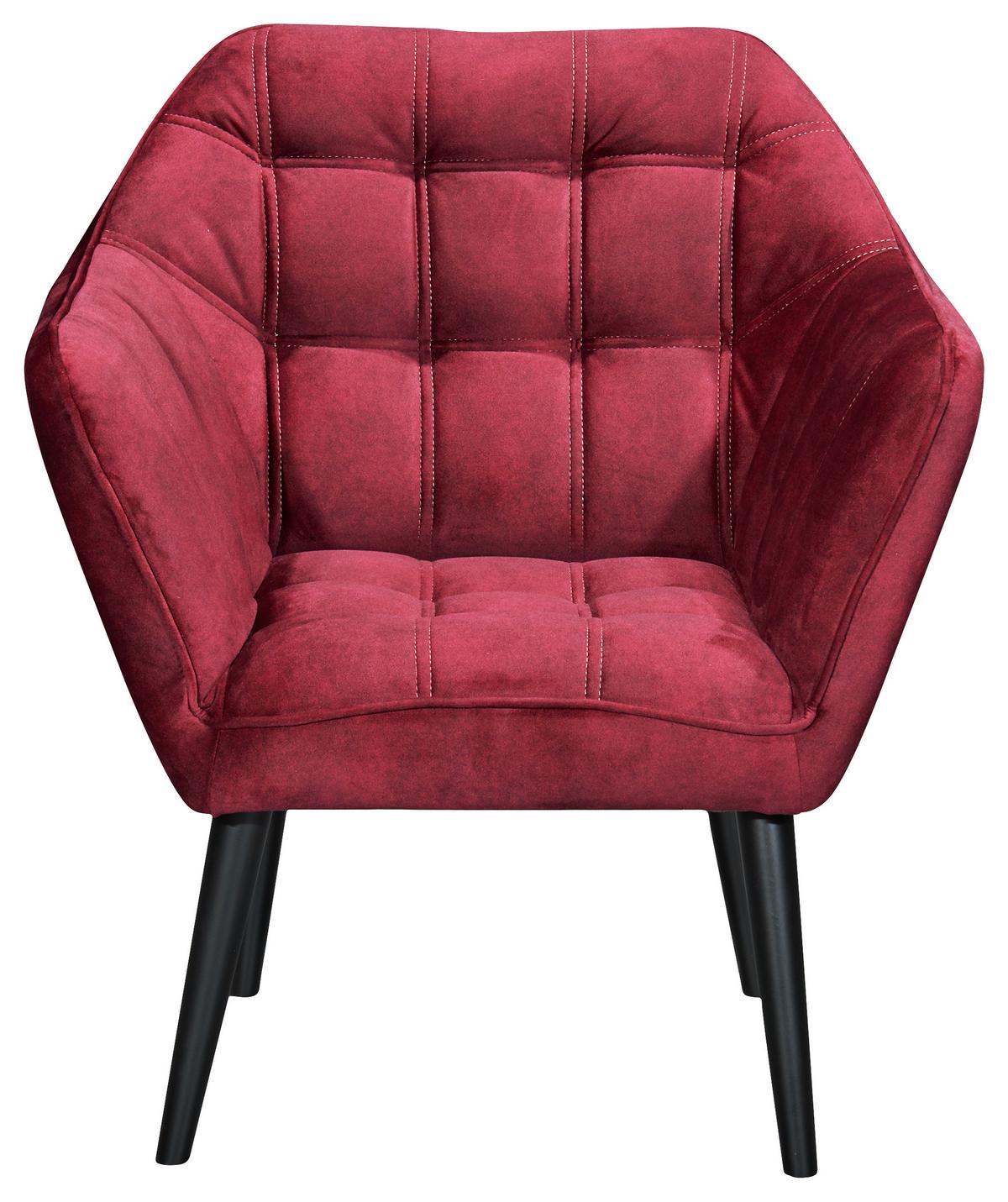 Polstersessel mit Armlehnen Max Stoffbezug Weinrot - Weinrot/Schwarz, MODERN, Holzwerkstoff/Textil (84/87/70cm) - MID.YOU