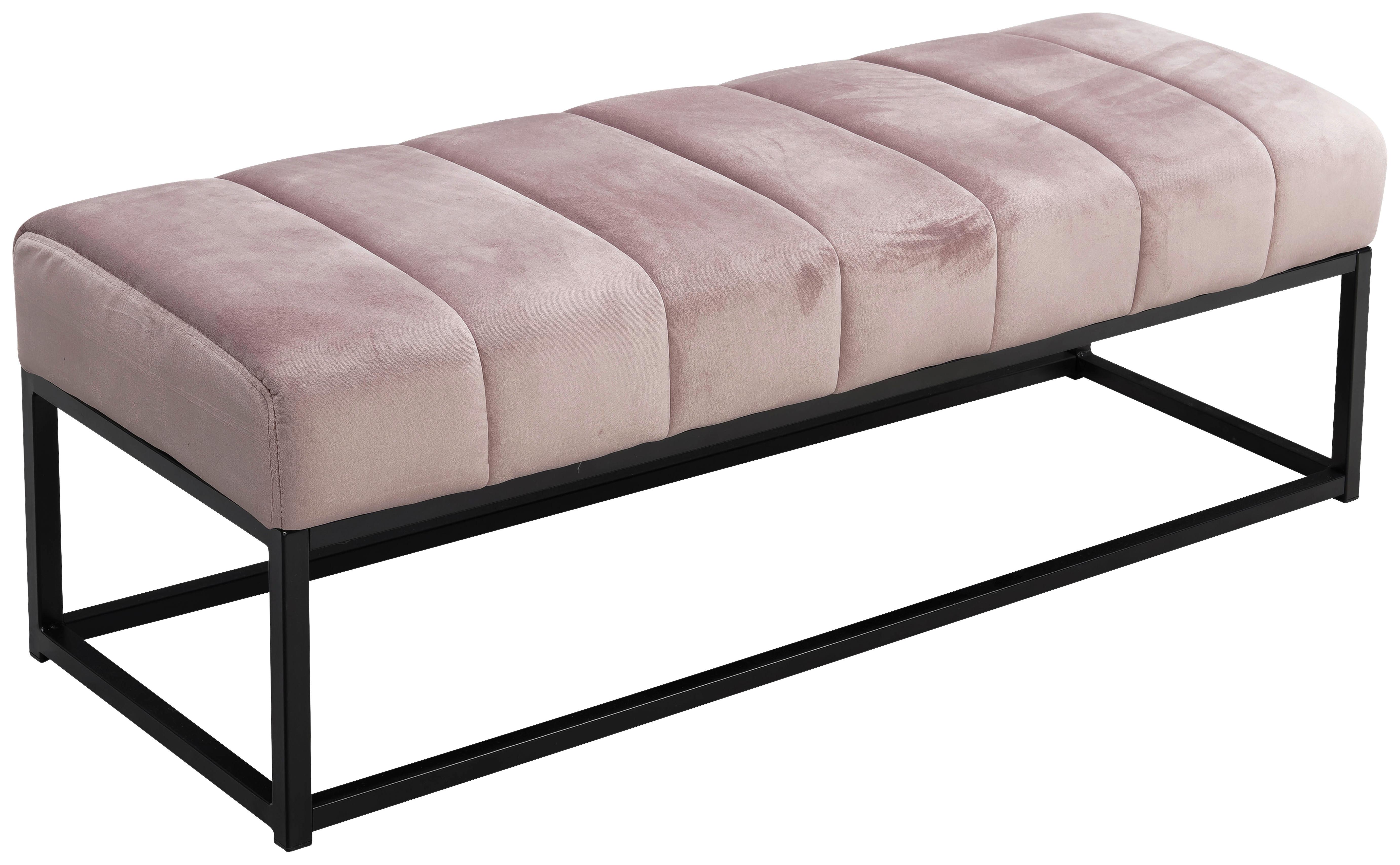 Sitzbank Rosa,schwarz, 108 cm - Schwarz/Rosa, Design, Textil (108/40/40cm) - MID.YOU