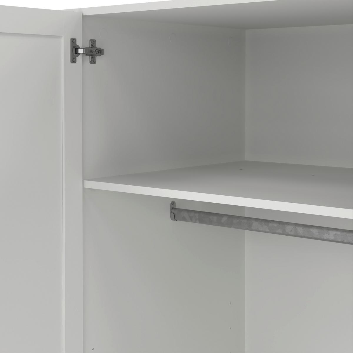 Drehtürenschrank Billund Weiß, B: 195,5 Cm - Weiß, MODERN, Holzwerkstoff (195,5/200/61,7cm) - MID.YOU