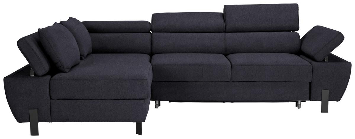 Sedacia súprava MILNA, ľavá, tmavomodrá - čierna/tmavomodrá, Modern, kov/textil (189/90/277cm) - Mömax