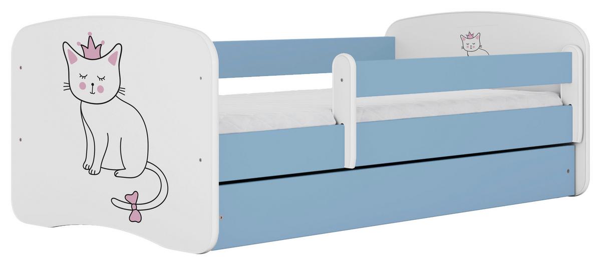 Kinder-/Juniorbett Babydreams inkl. Matratze 80x160 - Blau/Birkefarben, MODERN, Holz/Holzwerkstoff (80/160cm) - MID.YOU