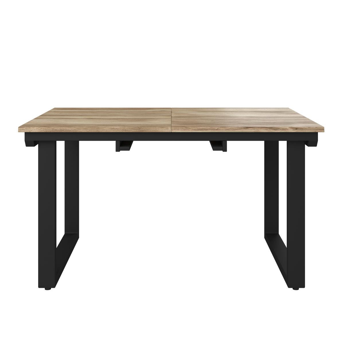 Výsuvný stůl z masivního dřeva, ca. 140-180x90 cm - černá/přírodní barvy, Moderní, kov/dřevo (140-180/90/76cm) - Bessagi Home