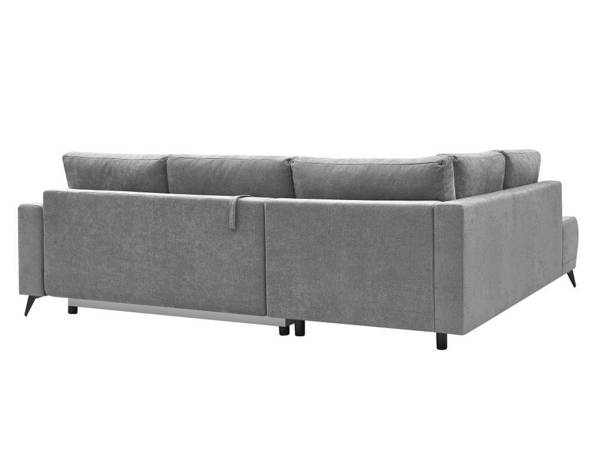 Rohová sedačka TEXAS, ľavá, sivohnedý velúr - čierna/taupe, Konventionell, drevo/textil (203/259cm) - Based