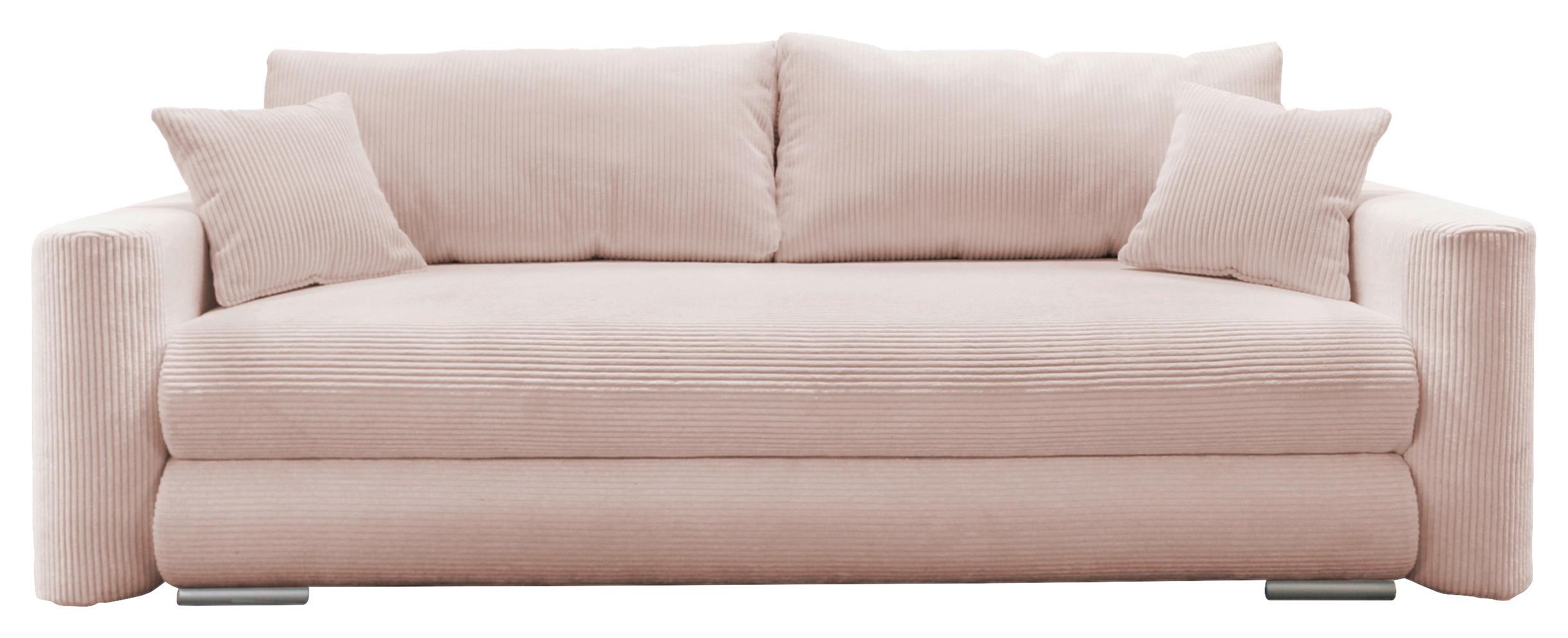 Schlafsofa Ralf Rosa B: 232 cm - Silberfarben/Rosa, Design, Textil (232/88/105cm) - MID.YOU