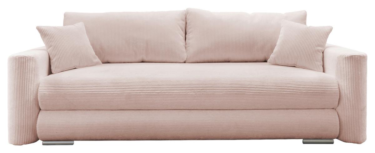 Schlafsofa Ralf Rosa B: 232 cm - Silberfarben/Rosa, Design, Textil (232/88/105cm) - MID.YOU