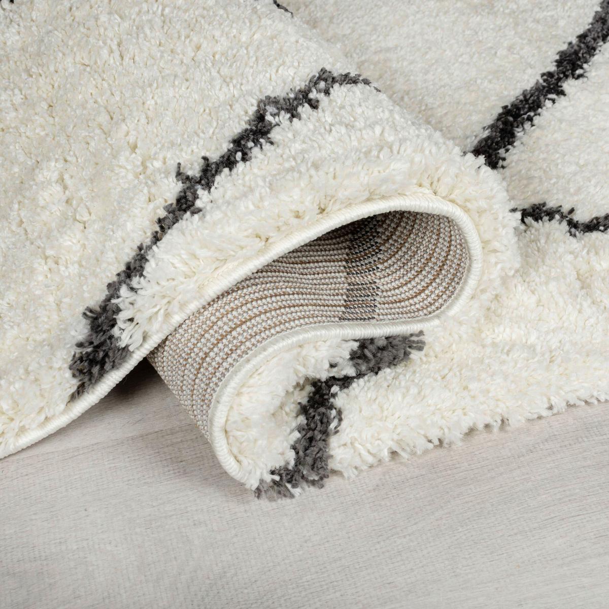 Hochflorteppich Riad - Creme, KONVENTIONELL, Textil (80/150cm)